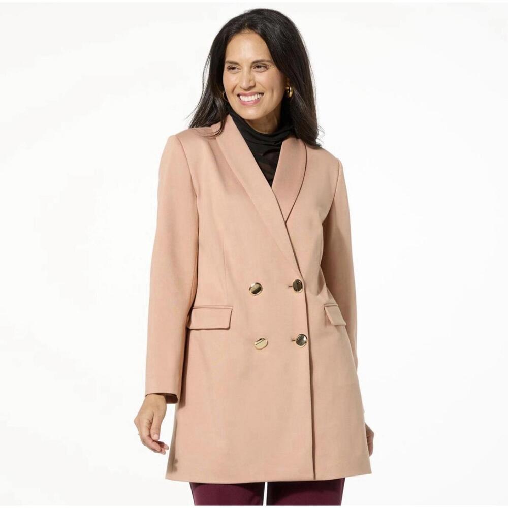 Colleen Lopez Double‎ Breasted Ponte Knit Blazer